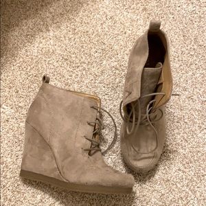 Nine West Suede Wedge Booties